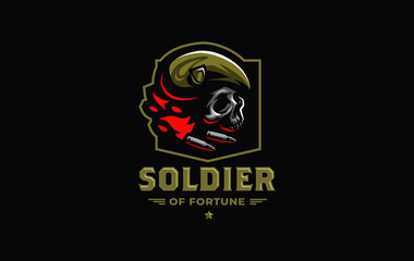 Skull in a military beret 