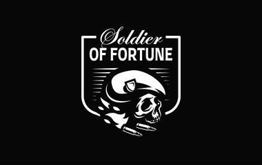 Skull in a military beret 