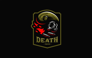 Skull in a military beret 