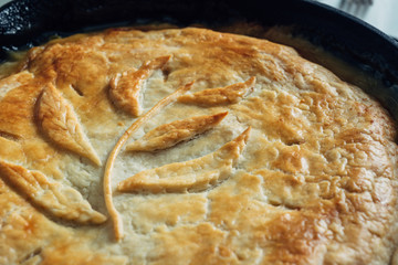 Flaky crust of a pie