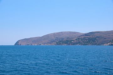 Fototapeta na wymiar View on coast of a greek island