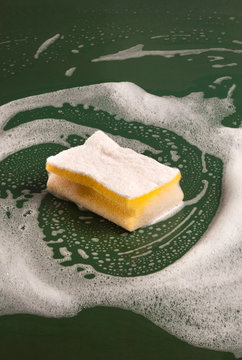 Close up of sponge with soap