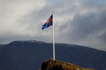 Iceland's flag at Thingvellir