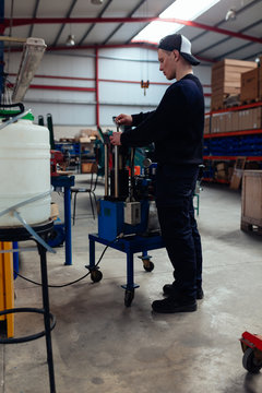 Man reparing a industrial pump