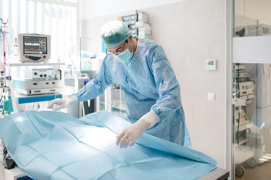 Surgeon at operation table