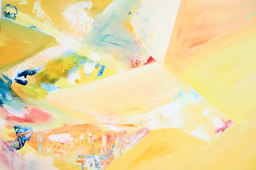 Colorful abstract canvas detail. Artwork at studio.