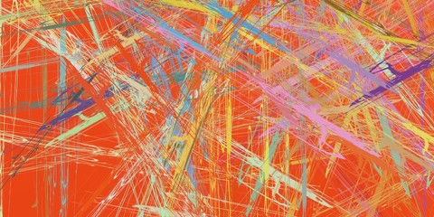 Decorative oil painting. Vibrant dynamic art. 2d illustration. Texture backdrop. Creative chaos structure element.