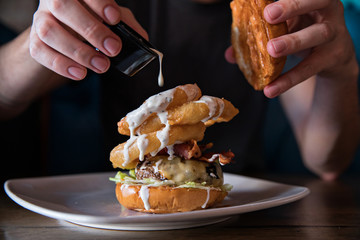 Onion Ring Cheeseburger