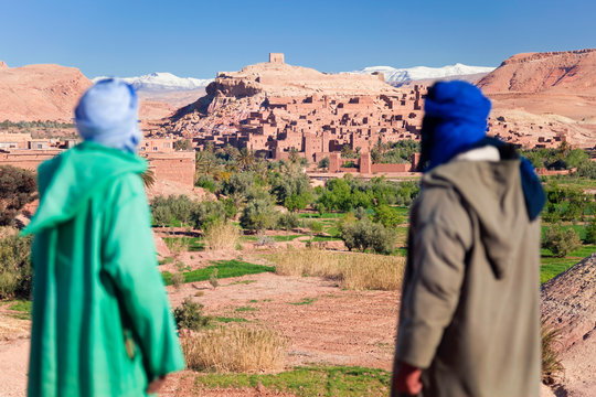 Ancient Kasbah town of Ait Benhaddou, Atlas mountains, Morocco, North Africa
