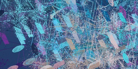 Poster oil painting element. 2d illustration. Texture backdrop. Creative chaos structure.