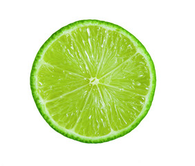 lime slice on isolated white background