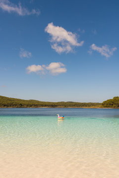 Floating Blow Up Toy On Lake Mackenzie, Fraser Is, Australia