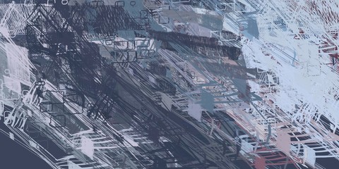 Art wallpaper. Digital canvas. 2d illustration. Texture backdrop painting. Creative chaos structure element.