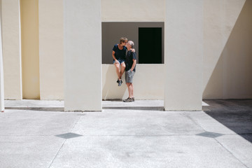 Couple being romantic in sunshine