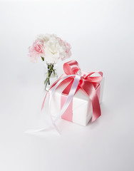 Gift box on white background.