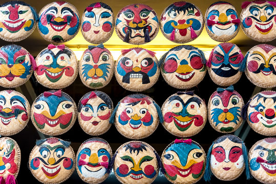 Baskets Painted with Faces