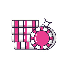 casino games chips isolated icons