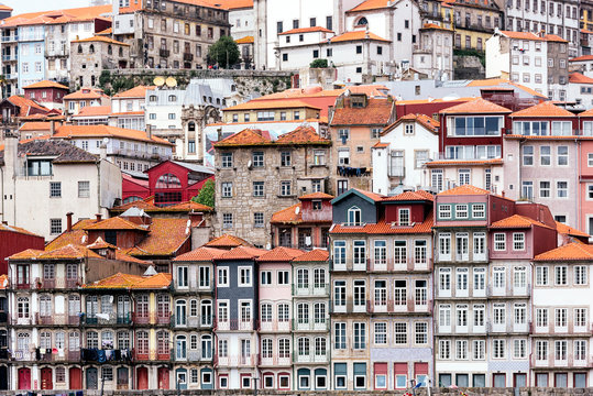 Cityscape of the old town of Porto, Portugal.