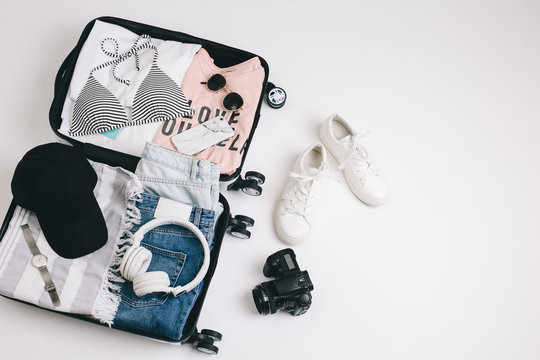 Packing for holiday.