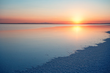 Salt Lake Tuz at sunset