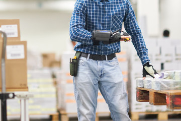 Warehouse worker preparing a shipment