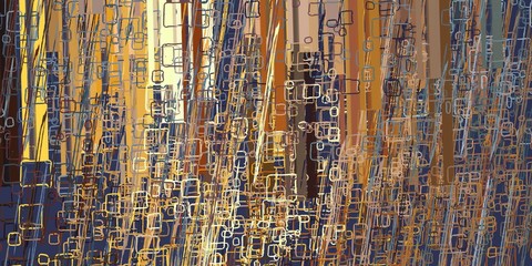 Handmade surreal abstract pattern. Modern artistic canvas. 2d illustration. Texture backdrop painting. Creative chaos structure element.