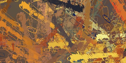 Crazy sketch random pattern. Creative chaos and variety structure. Modern art drawing painting. 2d illustration. Digital texture wallpaper. Artistic sketch draw backdrop material. 