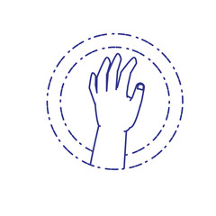 hand human up isolated icon