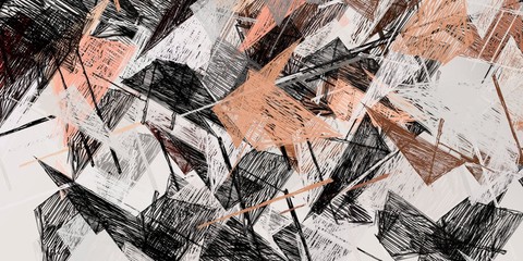 Modern art. Artistic brush. Oil painting. 2d illustration. Texture backdrop. Creative chaos structure element.