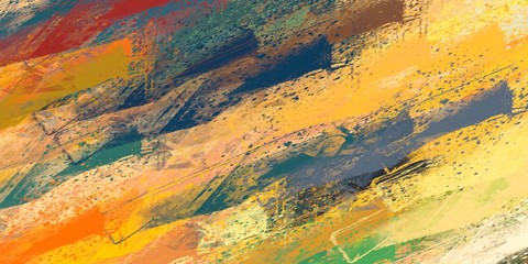 Modern art. Artistic brush. Oil painting. 2d illustration. Texture backdrop. Creative chaos structure element.