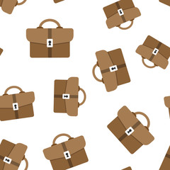 Briefcase sign icon seamless pattern background. Suitcase vector illustration on white isolated background. Baggage business concept.