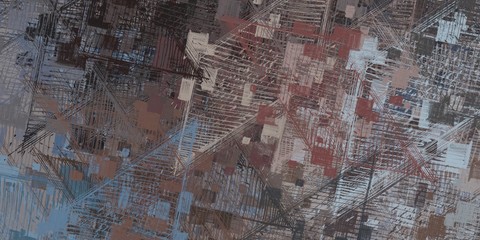 Handmade surreal abstract pattern. Modern artistic canvas. 2d illustration. Texture backdrop painting. Creative chaos structure element.