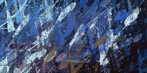 Art wallpaper. Digital canvas. 2d illustration. Texture backdrop painting. Creative chaos structure element.