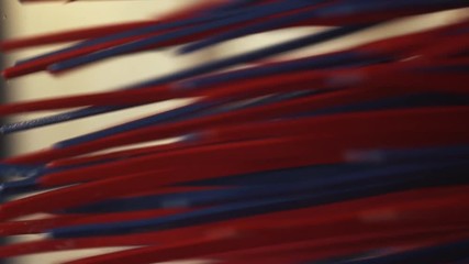 Spinning car wash bristles, close up