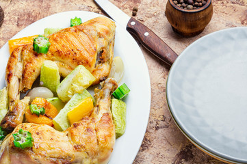 Baked chicken with zucchini