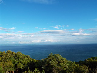 Fototapeta na wymiar A sunny day sea and sky, Japan, Awaji Island