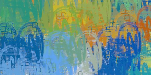 Retro style oil drawing. 2d illustration. Texture backdrop painting. Creative chaos structure element.