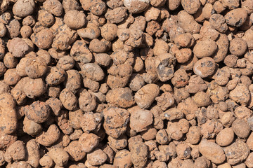 Close up of red haydite as background.