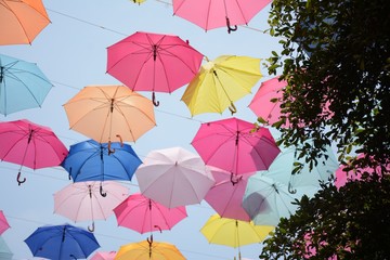 colorful umbrella in the sky