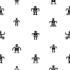 robot seamless pattern background icon.