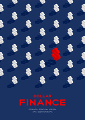 Currency USD (United States Dollars) sign 3d isometric pattern, Business finance concept poster and banner vertical design illustration isolated on blue background with copy space, vector eps 10