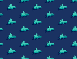 Currency chinese yuan (CNY) sign 3d isometric seamless pattern, Business finance concept poster and banner design illustration isolated on blue background with copy space, vector eps 10