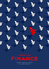 Currency chinese yuan (CNY) sign 3d isometric pattern, Business finance concept poster and banner vertical design illustration isolated on blue background with copy space, vector eps 10