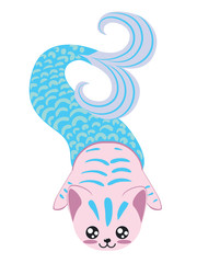 Cartoon mermaid cat