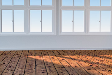 The cleaning house and the sunshine from the window, 3d rendering.