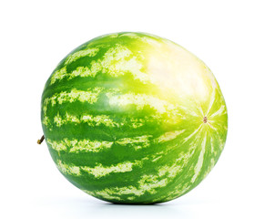 Ripe natural watermelon isolated on white background. File contains a path to isolation. 