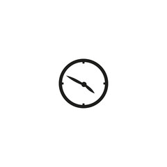 Clock face. Hour dial with numbers. Dots mark minutes and hours. Simple flat vector illustration.