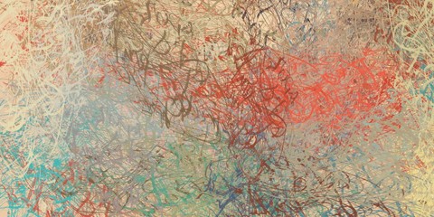 Naklejka premium Canvas painting. Colorful background texture. 2d illustration. Texture backdrop. Creative chaos structure element.