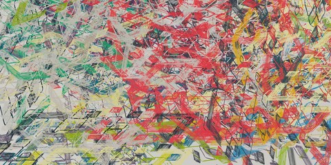 Fototapeta premium Canvas painting. Colorful background texture. 2d illustration. Texture backdrop. Creative chaos structure element.