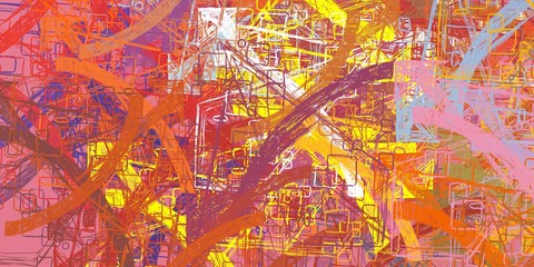Fototapeta na wymiar Canvas painting. Colorful background texture. 2d illustration. Texture backdrop. Creative chaos structure element.